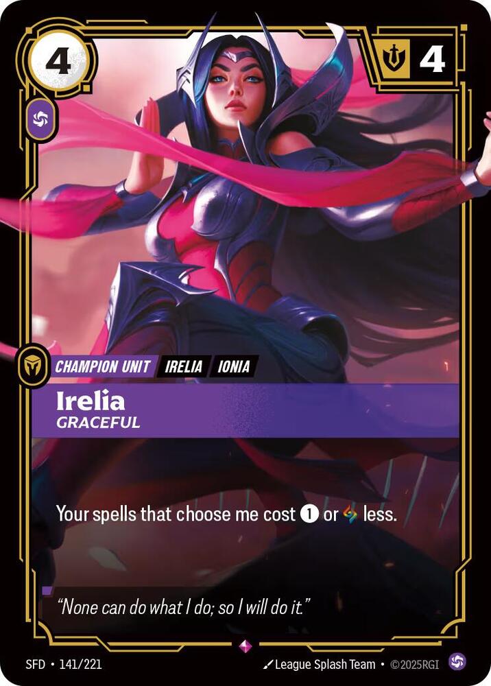 Irelia - Graceful 141/221 card from Spiritforged