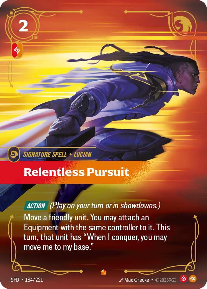 Relentless Pursuit 184/221 card from Spiritforged