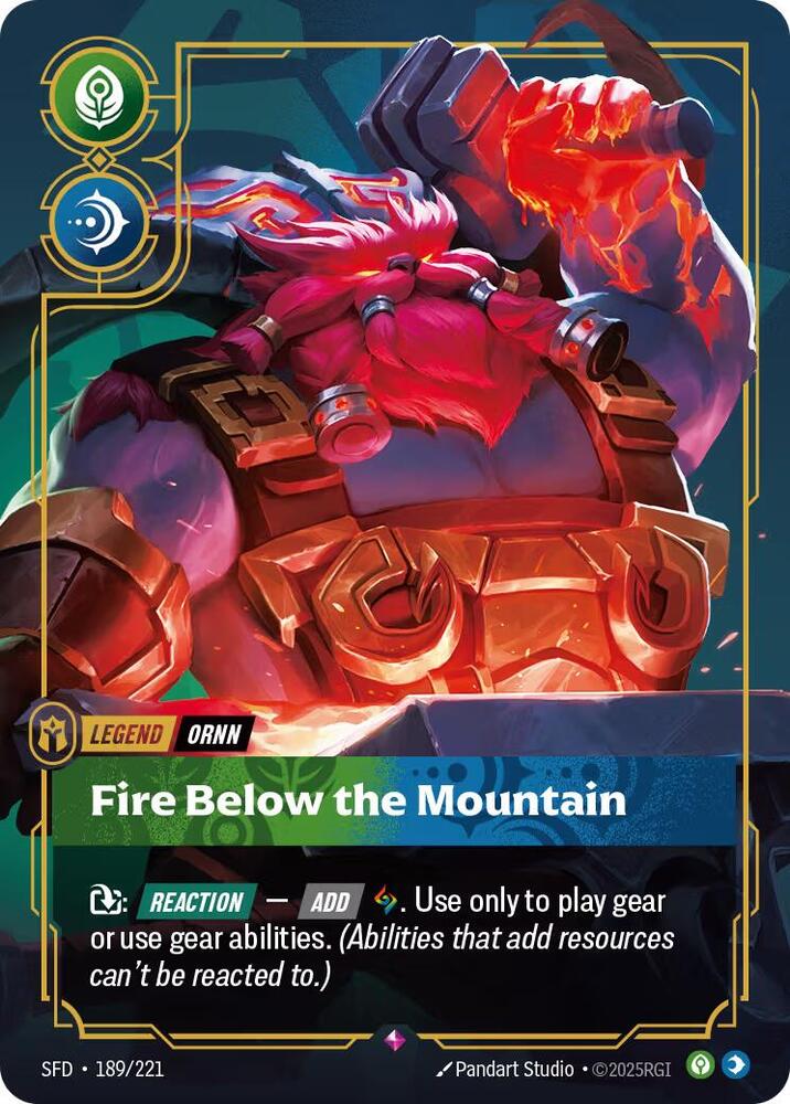 Ornn - Fire Below the Mountain 189/221 card from Spiritforged