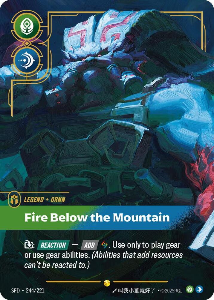 Ornn - Fire Below the Mountain (Overnumbered) 244/221 card from Spiritforged