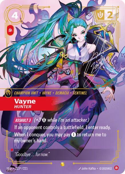 Vayne - Hunter (Signature) 223*/221 card from Spiritforged
