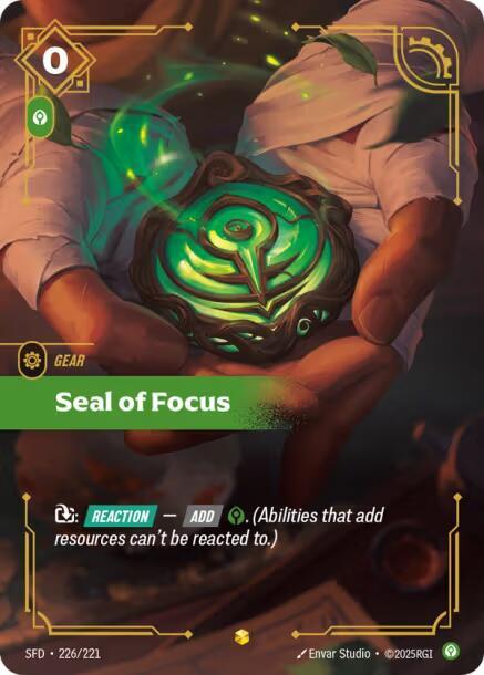 Seal of Focus (Overnumbered) 226/221 card from Spiritforged