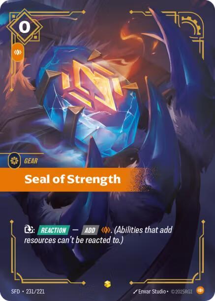 Seal of Strength (Overnumbered) 231/221 card from Spiritforged