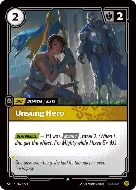 Unsung Hero 167/221 card from Spiritforged