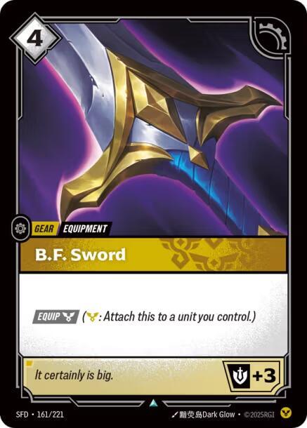 B.F. Sword 161/221 card from Spiritforged
