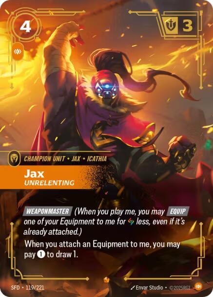 Jax - Unrelenting 119/221 card from Spiritforged