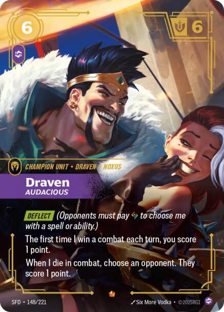 Draven - Audacious 148/221 card from Spiritforged