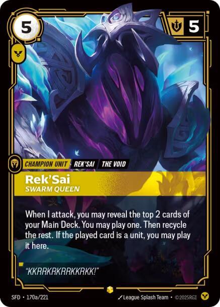 Rek'Sai - Swarm Queen (Alternate Art) 170a/221 card from Spiritforged