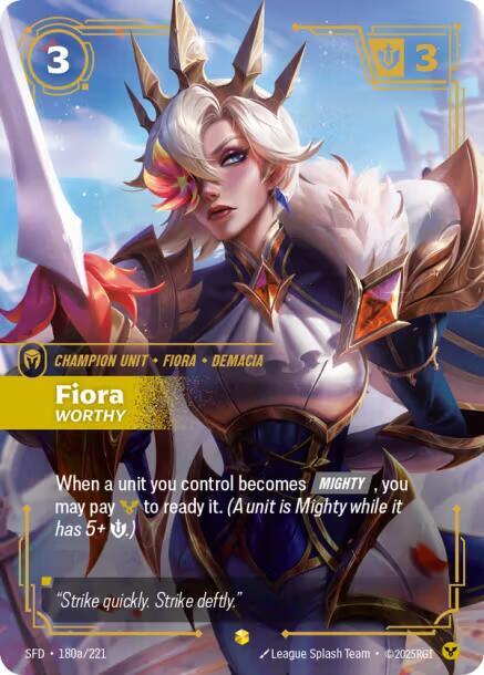 Fiora - Worthy (Alternate Art) 180a/221 card from Spiritforged