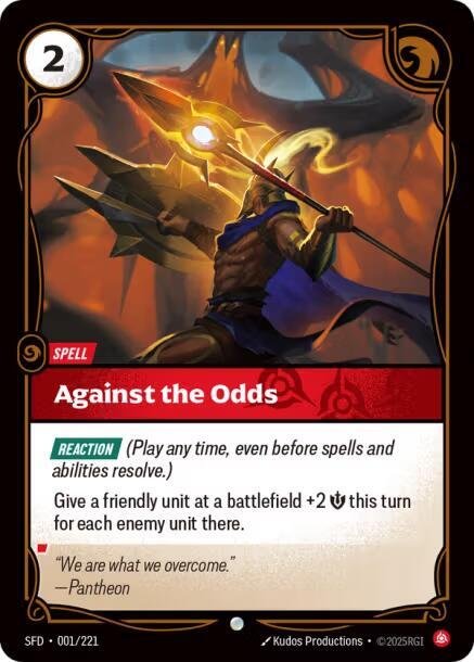 Against the Odds 001/221 card from Spiritforged