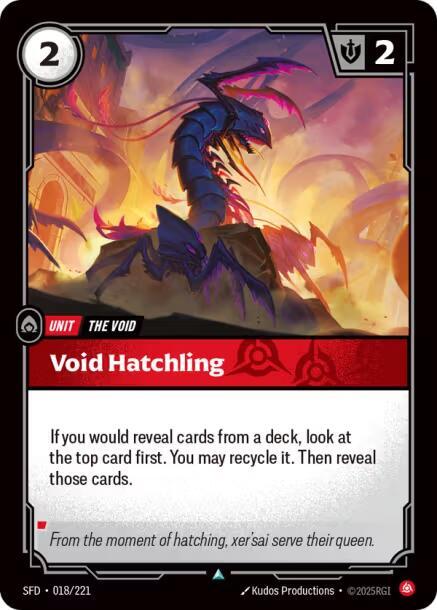 Void Hatchling 018/221 card from Spiritforged