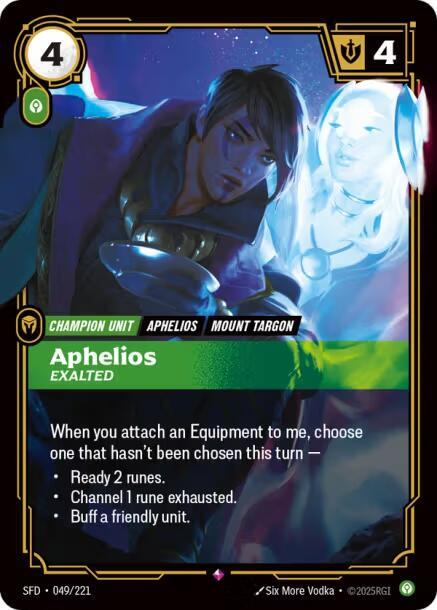 Aphelios - Exalted 049/221 card from Spiritforged