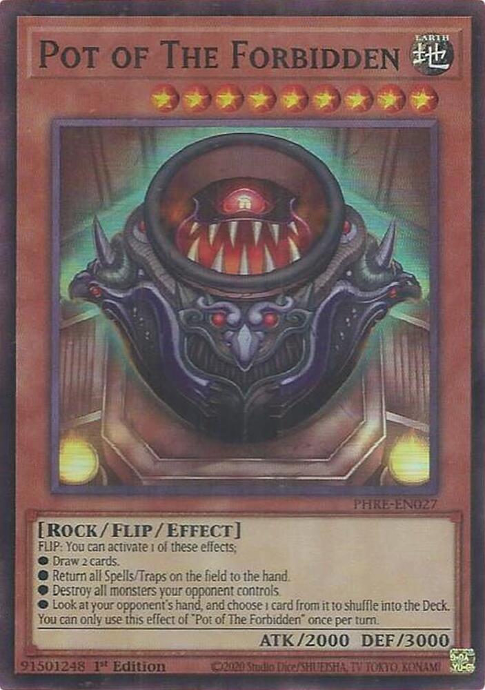 Pot of The Forbidden (Super Rare) PHRE-EN027 card from Phantom Revenge