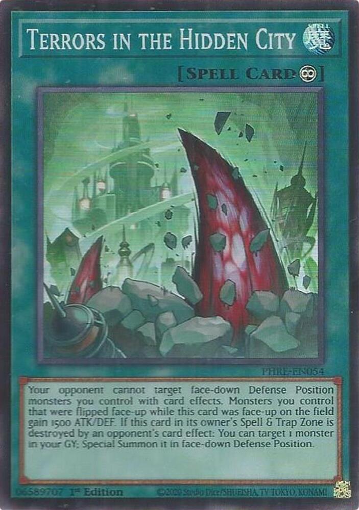 Terrors in the Hidden City (Super Rare) PHRE-EN054 card from Phantom Revenge