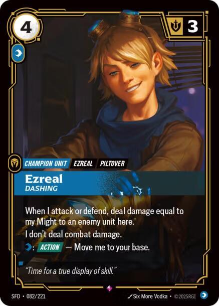 Ezreal - Dashing 082/221 card from Spiritforged