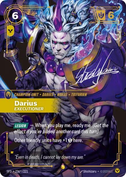 Darius - Executioner (Signature) 236*/221 card from Spiritforged
