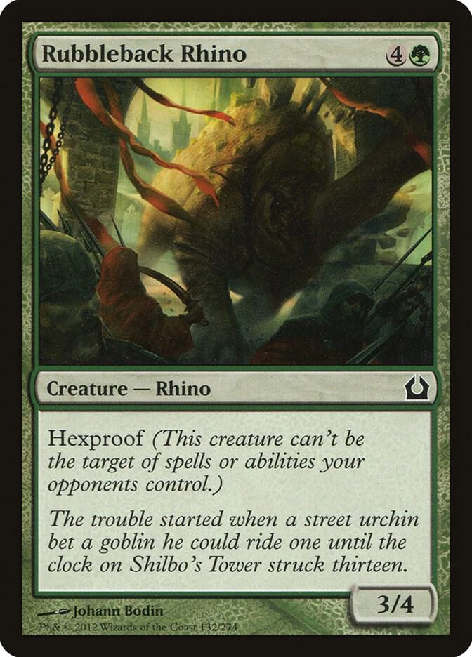 Rubbleback Rhino 132 card from Return to Ravnica