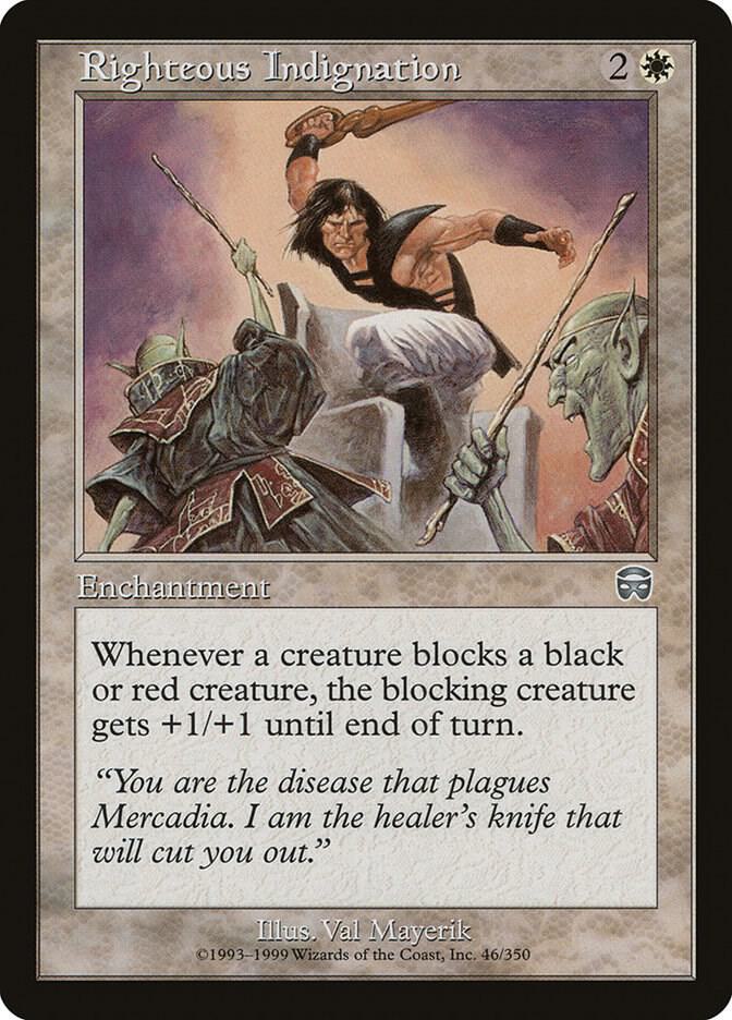 Righteous Indignation 46 card from Mercadian Masques