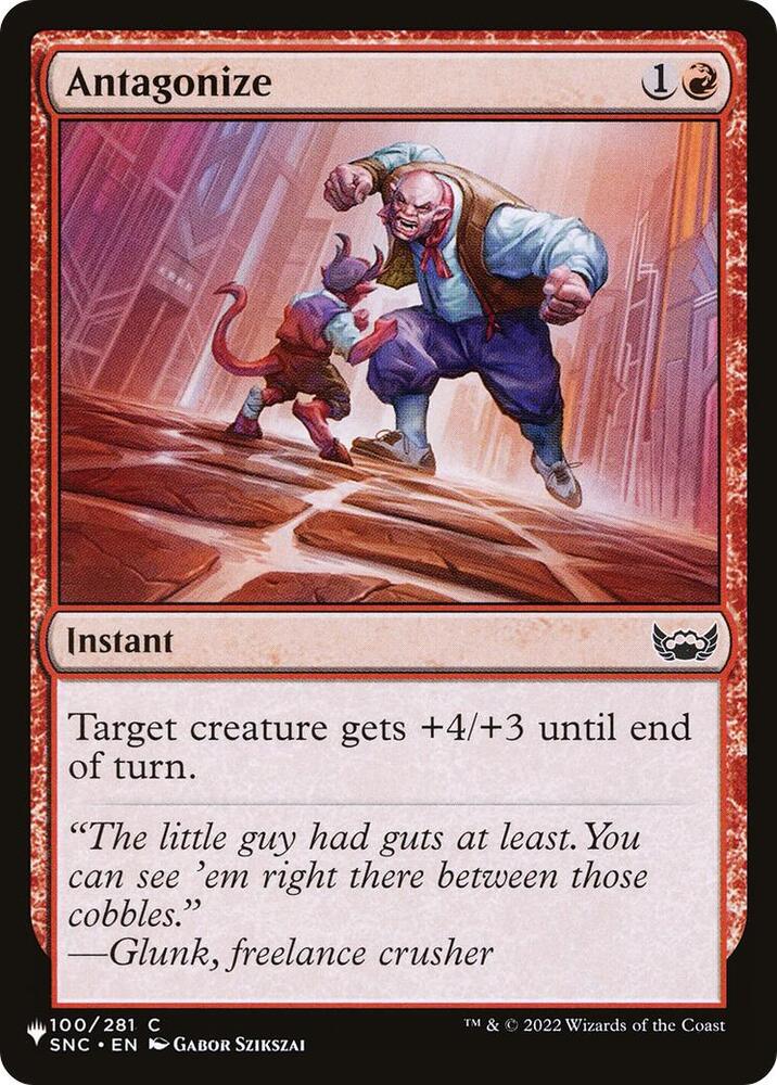 Antagonize 100 card from The List Reprints