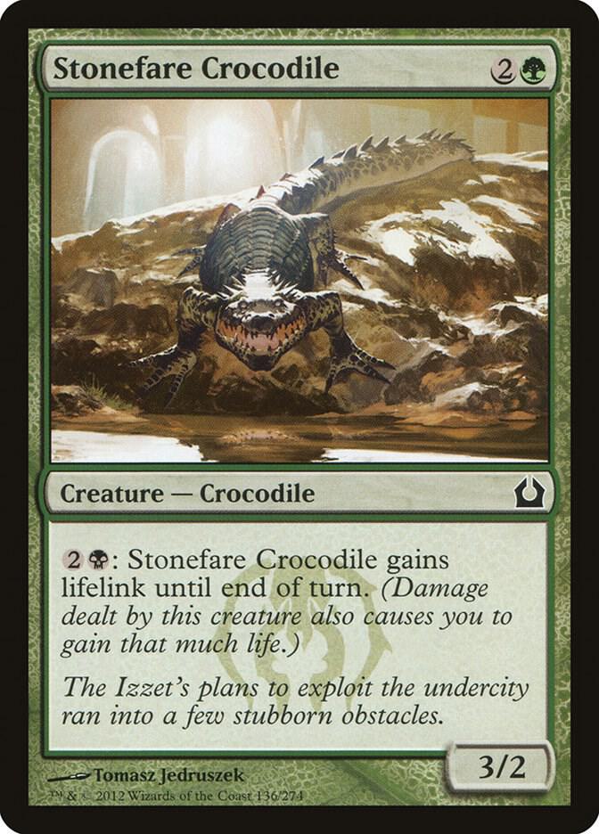 Stonefare Crocodile 136 card from Return to Ravnica