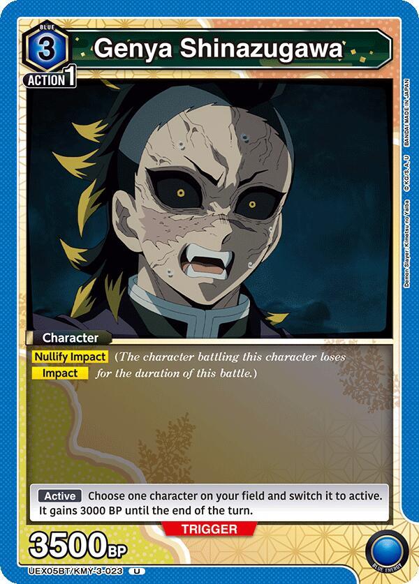 Genya Shinazugawa UEX05BT/KMY-3-023 card from UEX05BT: Demon Slayer: Kimetsu no Yaiba Vol.2