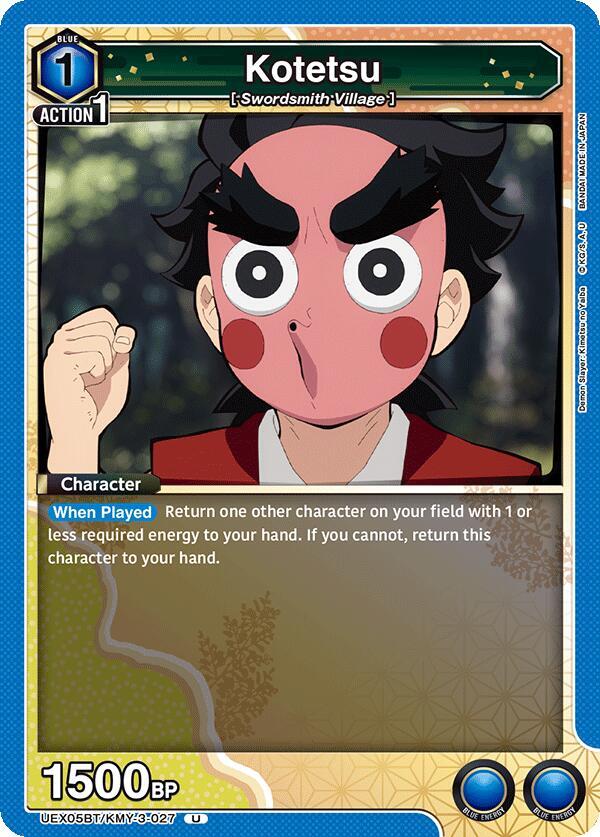 Kotetsu UEX05BT/KMY-3-027 card from UEX05BT: Demon Slayer: Kimetsu no Yaiba Vol.2