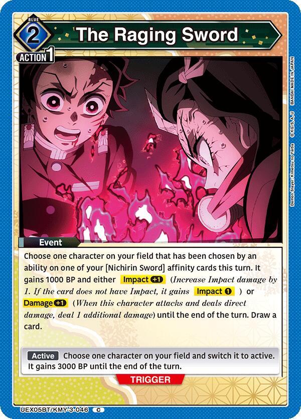 The Raging Sword UEX05BT/KMY-3-046 card from UEX05BT: Demon Slayer: Kimetsu no Yaiba Vol.2