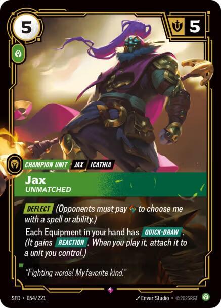 Jax - Unmatched 054/221 card from Spiritforged