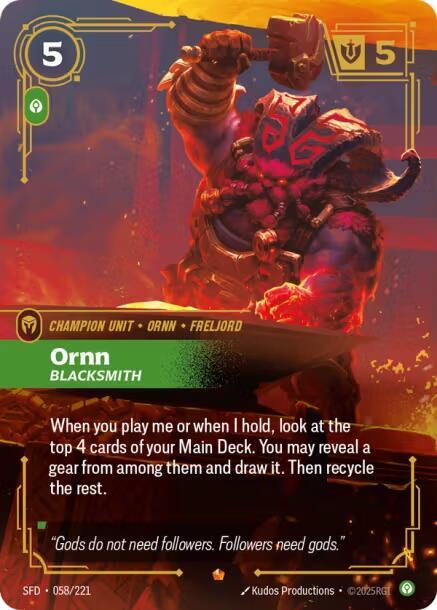 Ornn - Blacksmith 058/221 card from Spiritforged