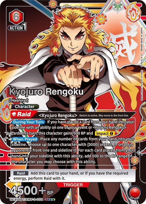 Kyojuro Rengoku (SR**) UEX05BT/KMY-3-072 card from UEX05BT: Demon Slayer: Kimetsu no Yaiba Vol.2