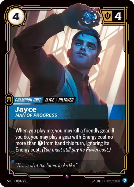 Jayce - Man of Progress 084/221 card from Spiritforged