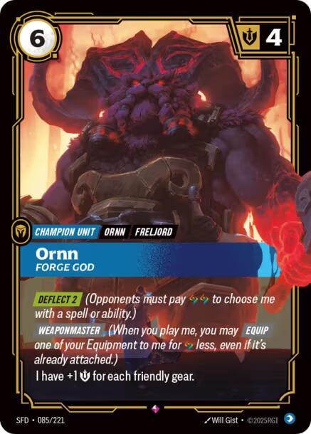 Ornn - Forge God 085/221 card from Spiritforged