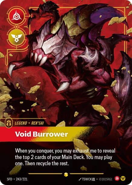 Rek'sai - Void Burrower (Overnumbered) 243/221 card from Spiritforged