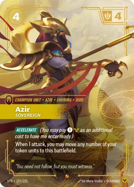 Azir - Sovereign 177/221 card from Spiritforged