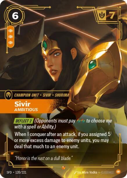 Sivir - Ambitious 120/221 card from Spiritforged