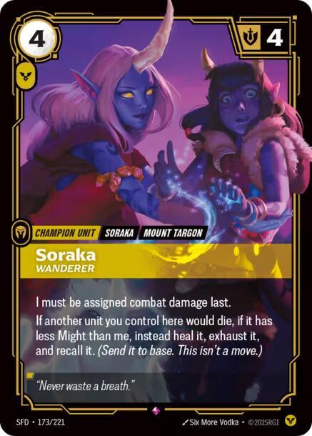 Soraka - Wanderer 173/221 card from Spiritforged