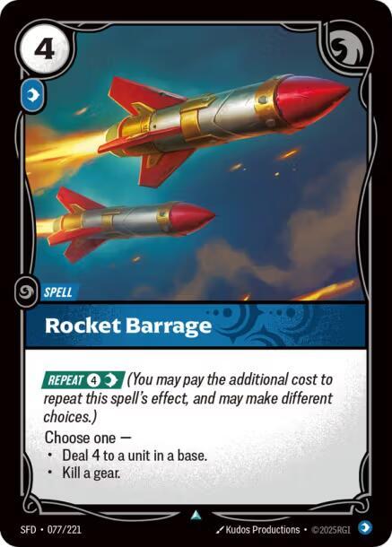 Rocket Barrage 077/221 card from Spiritforged