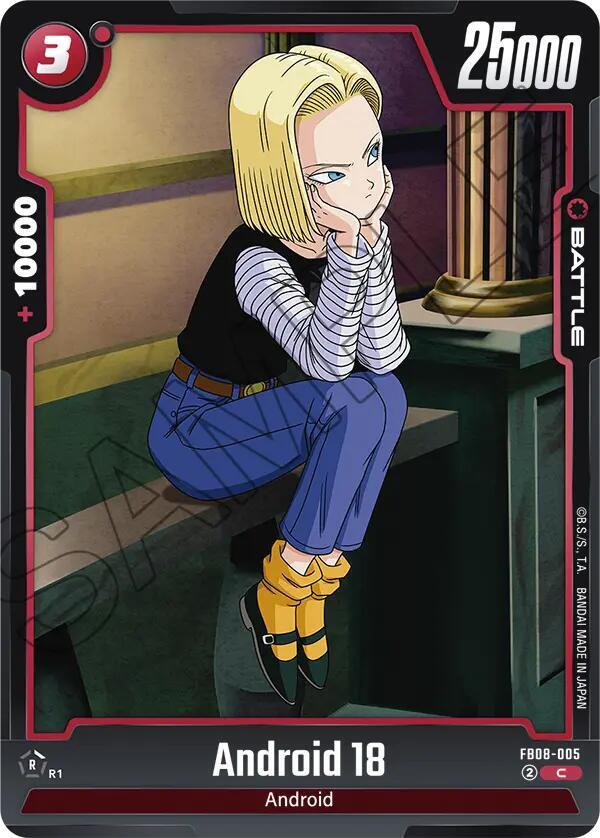 Android 18 FB08-005 card from Saiyan's Pride