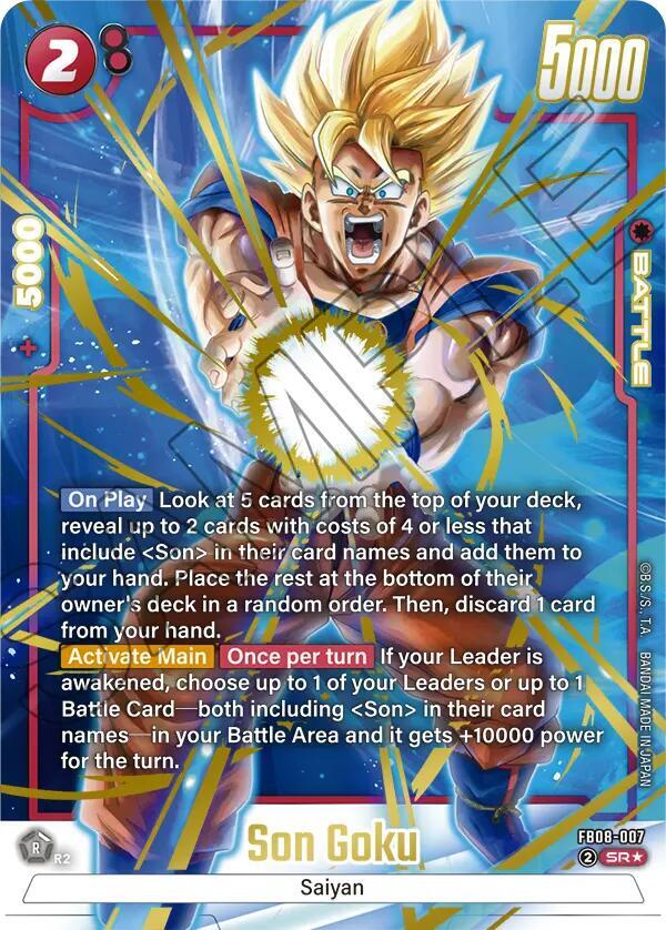 Son Goku (Alternate Art) FB08-007 card from Saiyan's Pride