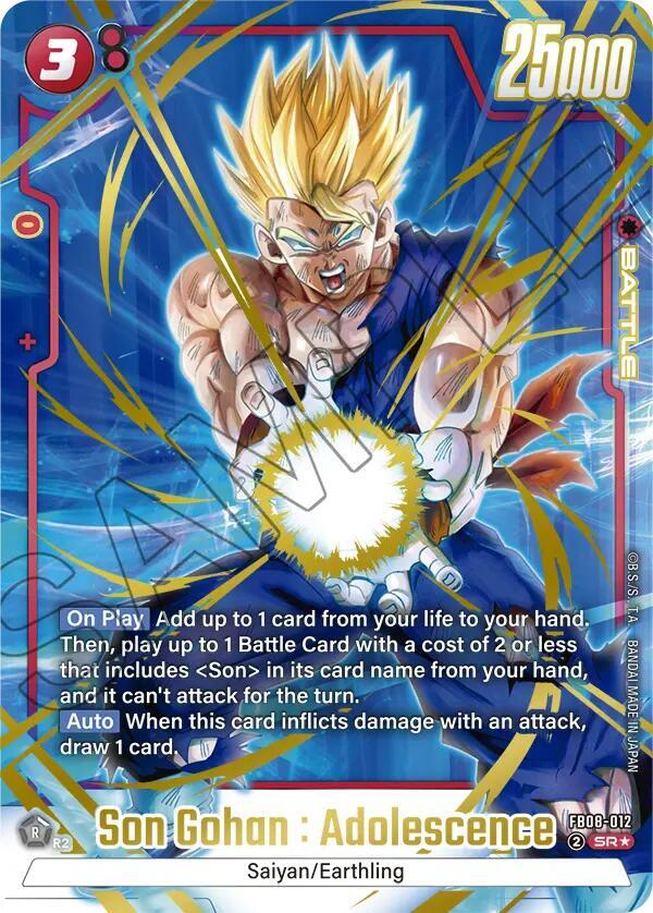 Son Gohan : Adolescence (Alternate Art) FB08-012 card from Saiyan's Pride