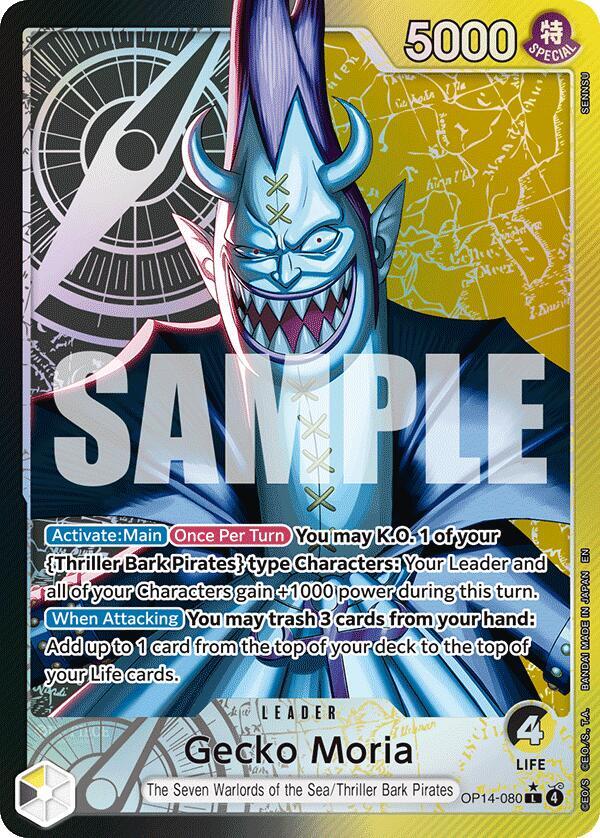 Gecko Moria (Alternate Art) OP14-080 card from The Azure Sea's Seven