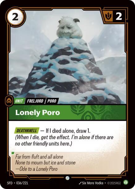 Lonely Poro 036/221 card from Spiritforged