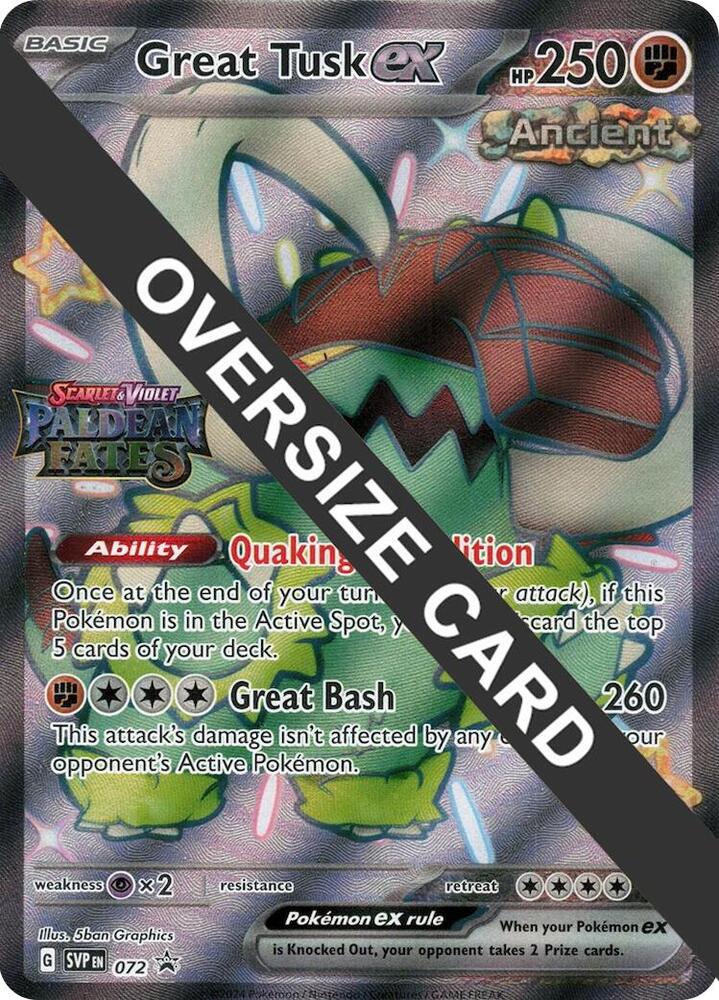 Great Tusk ex (Paldean Fates Stamped) 072 card from Jumbo Cards