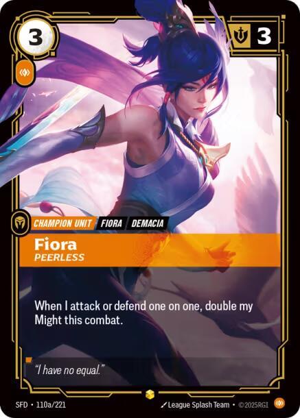 Fiora - Peerless (Alternate Art) 110a/221 card from Spiritforged