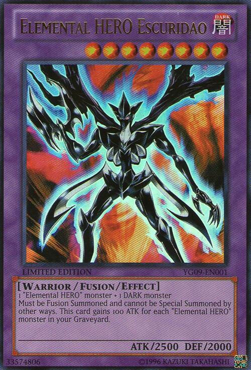 Elemental HERO Escuridao YG09-EN001 card from Yu-Gi-Oh! GX Manga Promotional Cards