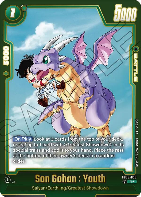Son Gohan : Youth (Alternate Art) FB08-056 card from Saiyan's Pride