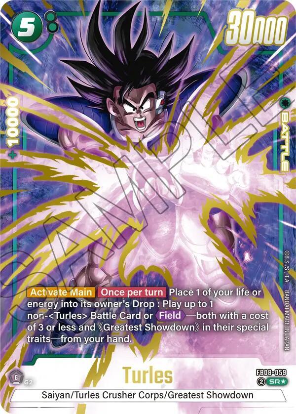 Turles (Alternate Art) FB08-059 card from Saiyan's Pride