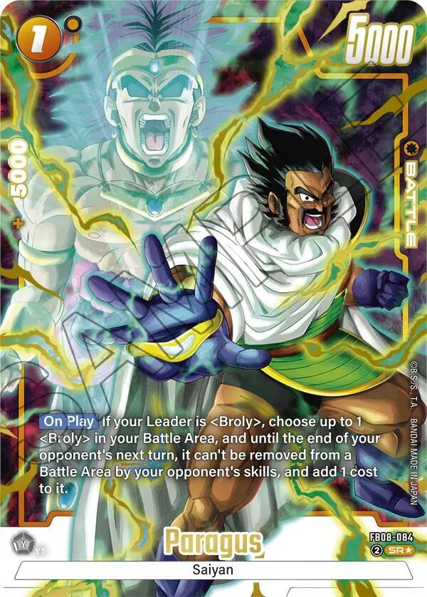 Paragus (Alternate Art) FB08-084 card from Saiyan's Pride