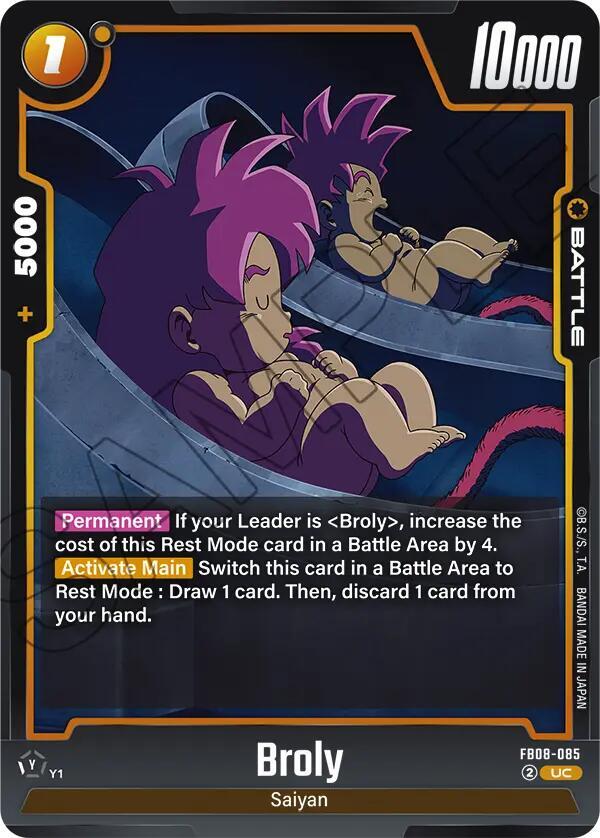 Broly FB08-085 card from Saiyan's Pride