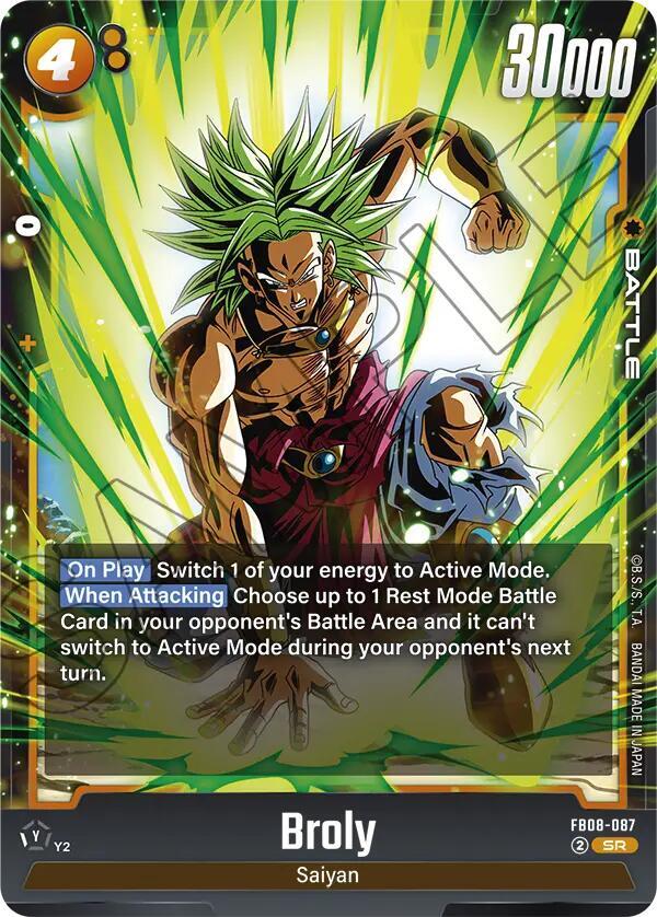 Broly FB08-087 card from Saiyan's Pride